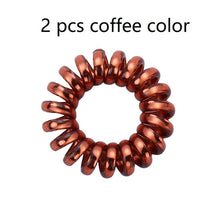 Load image into Gallery viewer, 2/5 pcs Multicolor Elastic Hair Bands Spiral Shape Ponytail Hair Ties Gum Rubber Band Hair Rope Telephone Wire Hair Accessories