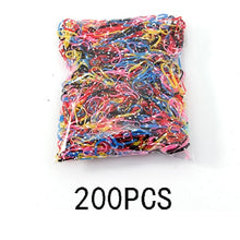 Load image into Gallery viewer, 200/1000PCS Cute Girls Colourful Ring Disposable Elastic Hair Bands Ponytail Holder Rubber Band Scrunchies Kids Hair Accessories