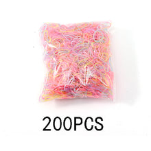 Load image into Gallery viewer, 200/1000PCS Cute Girls Colourful Ring Disposable Elastic Hair Bands Ponytail Holder Rubber Band Scrunchies Kids Hair Accessories