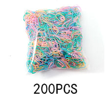 Load image into Gallery viewer, 200/1000PCS Cute Girls Colourful Ring Disposable Elastic Hair Bands Ponytail Holder Rubber Band Scrunchies Kids Hair Accessories