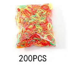 Load image into Gallery viewer, 200/1000PCS Cute Girls Colourful Ring Disposable Elastic Hair Bands Ponytail Holder Rubber Band Scrunchies Kids Hair Accessories