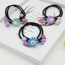 Load image into Gallery viewer, 1PCS Lovely Clover Gray Ball Elastic Hair Bands Toys For Girls Handmade Bow Headband Scrunchy Kids Hair Accessories For Womens