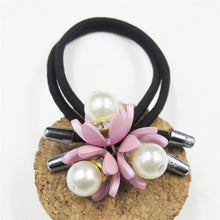 Load image into Gallery viewer, 1PCS Lovely Clover Gray Ball Elastic Hair Bands Toys For Girls Handmade Bow Headband Scrunchy Kids Hair Accessories For Womens