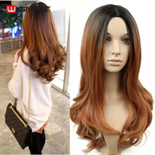 Load image into Gallery viewer, Wignee Long Ombre Brown Ash Blonde High Density Temperature Synthetic Wig For Black/White Women Glueless Wavy Cosplay Hair Wig