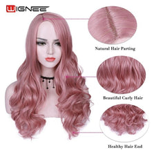 Load image into Gallery viewer, Wignee Long Ombre Brown Ash Blonde High Density Temperature Synthetic Wig For Black/White Women Glueless Wavy Cosplay Hair Wig