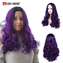 Load image into Gallery viewer, Wignee Long Ombre Brown Ash Blonde High Density Temperature Synthetic Wig For Black/White Women Glueless Wavy Cosplay Hair Wig