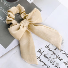 Load image into Gallery viewer, AWAYT Bow Streamers Hair Ring Fashion Ribbon Girl Hair Bands Scrunchies Horsetail Tie Solid Headwear Hair Accessories