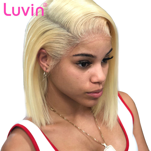 Luvin wigs for Black women 613 blonde Lace Front Wigs Natural Straight Brazilian Human Hair ombre Short Bob Lace Frontal Wigs