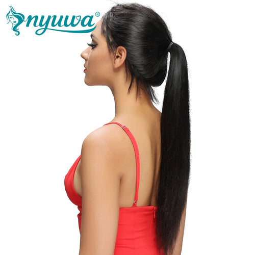 NYUWA Straight Lace Front Human Hair Wigs Pre Plucked With Baby Hair Glueless Lace Front Wigs Bleached Knots Brazilian Remy Hair