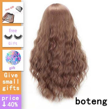 Load image into Gallery viewer, MISS WIG Long Wavy Wigs for Black Women African American Synthetic Hair Grey Brown Wigs with Bangs Heat Resistant Wig