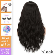 Load image into Gallery viewer, MISS WIG Long Wavy Wigs for Black Women African American Synthetic Hair Grey Brown Wigs with Bangs Heat Resistant Wig