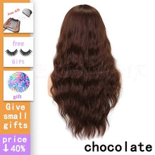 Load image into Gallery viewer, MISS WIG Long Wavy Wigs for Black Women African American Synthetic Hair Grey Brown Wigs with Bangs Heat Resistant Wig