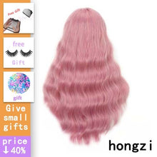 Load image into Gallery viewer, MISS WIG Long Wavy Wigs for Black Women African American Synthetic Hair Grey Brown Wigs with Bangs Heat Resistant Wig