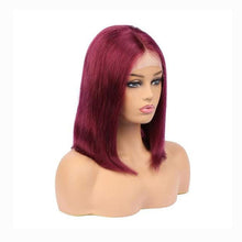 Load image into Gallery viewer, Short Lace Front Human Hair Wigs For Black Women Brazilian Remy Bob Wig With Baby Hair Pre Plucked 13x4 Blonde Pink 99J Luasy