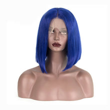 Load image into Gallery viewer, Short Lace Front Human Hair Wigs For Black Women Brazilian Remy Bob Wig With Baby Hair Pre Plucked 13x4 Blonde Pink 99J Luasy