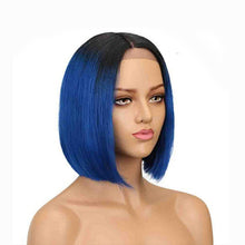 Load image into Gallery viewer, Short Lace Front Human Hair Wigs For Black Women Brazilian Remy Bob Wig With Baby Hair Pre Plucked 13x4 Blonde Pink 99J Luasy