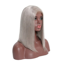 Load image into Gallery viewer, Short Lace Front Human Hair Wigs For Black Women Brazilian Remy Bob Wig With Baby Hair Pre Plucked 13x4 Blonde Pink 99J Luasy
