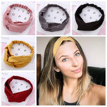 Load image into Gallery viewer, Women Spring Autumn Suede Headband Vintage Cross Knot Elastic Hair Bands Soft Solid Girls Hairband Hair Accessories