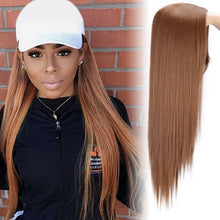 Load image into Gallery viewer, I's a wig Long Straight Synthetic Wig Mixed Brown and Blonde Long Wigs for White /Black Women Middle Part Nature Wigs
