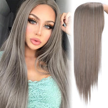 Load image into Gallery viewer, I's a wig Long Straight Synthetic Wig Mixed Brown and Blonde Long Wigs for White /Black Women Middle Part Nature Wigs