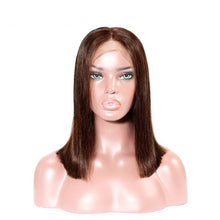Load image into Gallery viewer, Short Lace Front Human Hair Wigs For Black Women Brazilian Remy Bob Wig With Baby Hair Pre Plucked 13x4 Blonde Pink 99J Luasy