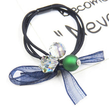 Load image into Gallery viewer, 1PCS Lovely Clover Gray Ball Elastic Hair Bands Toys For Girls Handmade Bow Headband Scrunchy Kids Hair Accessories For Womens