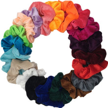 Load image into Gallery viewer, 10 pcs/lot Soft chiffon Velvet satin Hair Scrunchie floral Grip Loop Holder Stretchy Hair band hair ties accessories leopard