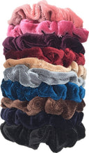 Load image into Gallery viewer, 10 pcs/lot Soft chiffon Velvet satin Hair Scrunchie floral Grip Loop Holder Stretchy Hair band hair ties accessories leopard