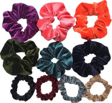 Load image into Gallery viewer, 10 pcs/lot Soft chiffon Velvet satin Hair Scrunchie floral Grip Loop Holder Stretchy Hair band hair ties accessories leopard