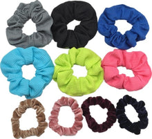Load image into Gallery viewer, 10 pcs/lot Soft chiffon Velvet satin Hair Scrunchie floral Grip Loop Holder Stretchy Hair band hair ties accessories leopard