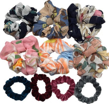 Load image into Gallery viewer, 10 pcs/lot Soft chiffon Velvet satin Hair Scrunchie floral Grip Loop Holder Stretchy Hair band hair ties accessories leopard