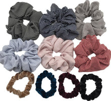 Load image into Gallery viewer, 10 pcs/lot Soft chiffon Velvet satin Hair Scrunchie floral Grip Loop Holder Stretchy Hair band hair ties accessories leopard