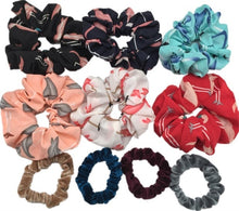 Load image into Gallery viewer, 10 pcs/lot Soft chiffon Velvet satin Hair Scrunchie floral Grip Loop Holder Stretchy Hair band hair ties accessories leopard