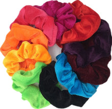 Load image into Gallery viewer, 10 pcs/lot Soft chiffon Velvet satin Hair Scrunchie floral Grip Loop Holder Stretchy Hair band hair ties accessories leopard