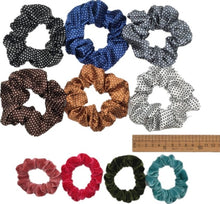 Load image into Gallery viewer, 10 pcs/lot Soft chiffon Velvet satin Hair Scrunchie floral Grip Loop Holder Stretchy Hair band hair ties accessories leopard