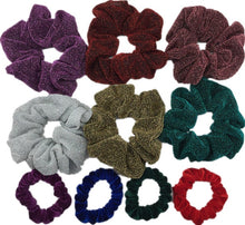 Load image into Gallery viewer, 10 pcs/lot Soft chiffon Velvet satin Hair Scrunchie floral Grip Loop Holder Stretchy Hair band hair ties accessories leopard