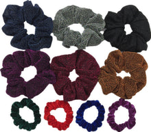 Load image into Gallery viewer, 10 pcs/lot Soft chiffon Velvet satin Hair Scrunchie floral Grip Loop Holder Stretchy Hair band hair ties accessories leopard