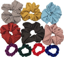 Load image into Gallery viewer, 10 pcs/lot Soft chiffon Velvet satin Hair Scrunchie floral Grip Loop Holder Stretchy Hair band hair ties accessories leopard