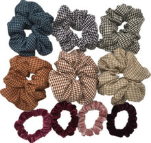 Load image into Gallery viewer, 10 pcs/lot Soft chiffon Velvet satin Hair Scrunchie floral Grip Loop Holder Stretchy Hair band hair ties accessories leopard
