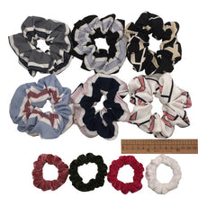 Load image into Gallery viewer, 10 pcs/lot Soft chiffon Velvet satin Hair Scrunchie floral Grip Loop Holder Stretchy Hair band hair ties accessories leopard