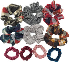 Load image into Gallery viewer, 10 pcs/lot Soft chiffon Velvet satin Hair Scrunchie floral Grip Loop Holder Stretchy Hair band hair ties accessories leopard