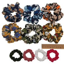 Load image into Gallery viewer, 10 pcs/lot Soft chiffon Velvet satin Hair Scrunchie floral Grip Loop Holder Stretchy Hair band hair ties accessories leopard