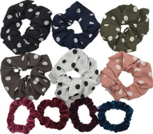 Load image into Gallery viewer, 10 pcs/lot Soft chiffon Velvet satin Hair Scrunchie floral Grip Loop Holder Stretchy Hair band hair ties accessories leopard