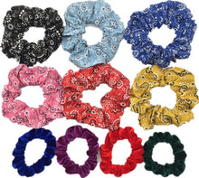 Load image into Gallery viewer, 10 pcs/lot Soft chiffon Velvet satin Hair Scrunchie floral Grip Loop Holder Stretchy Hair band hair ties accessories leopard