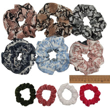 Load image into Gallery viewer, 10 pcs/lot Soft chiffon Velvet satin Hair Scrunchie floral Grip Loop Holder Stretchy Hair band hair ties accessories leopard