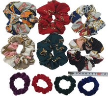 Load image into Gallery viewer, 10 pcs/lot Soft chiffon Velvet satin Hair Scrunchie floral Grip Loop Holder Stretchy Hair band hair ties accessories leopard
