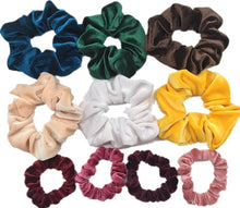 Load image into Gallery viewer, 10 pcs/lot Soft chiffon Velvet satin Hair Scrunchie floral Grip Loop Holder Stretchy Hair band hair ties accessories leopard