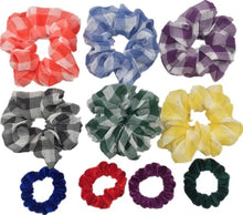 Load image into Gallery viewer, 10 pcs/lot Soft chiffon Velvet satin Hair Scrunchie floral Grip Loop Holder Stretchy Hair band hair ties accessories leopard