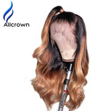 Load image into Gallery viewer, Alicrown Body Wave Lace Front Human Hair Wigs For Women Pre Plucked Brazilian Remy Hair Wigs 13*4 Bleached Knots Baby Hair