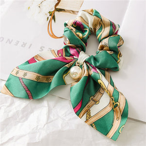 2019 New Bow Streamers Hair Ring Fashion Ribbon Girl Hair Bands Scrunchies Ponytail Hair Bows Girl Holder Rope Hair Accessories